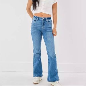 AE super high rise flare jeans